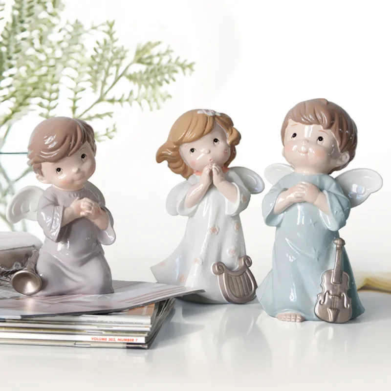 Newborn Baby Photography Props Cartoon Character Creative Lucky Angel Small Resin Accessories Desktop Display ornaments