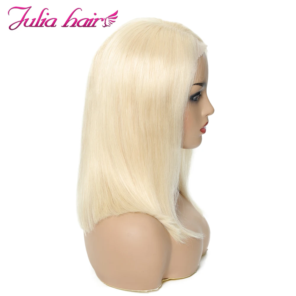 Blonde Bob Lace Front Human Hair Wigs Straight Brazilian Remy 613 Yellow Pink Green 13x4 Lace Front Short Bob Wig Pre Plucked (19)