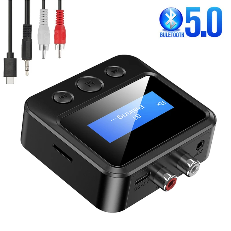 Transmisor de Audio con Bluetooth 5,0, receptor LCD, RCA, 3,5mm, AUX, USB, adaptador inalámbrico estéreo para coche, PC, TV, auriculares|Adaptador inalámbrico| - AliExpress