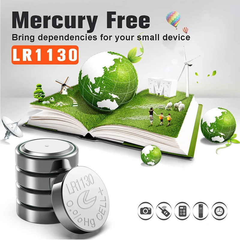 50 аккумуляторов G10 AG10 LR1130 термометр 1130 SR1130 389A LR54 L1131 189 емкость 75 мАч 1 5 в кнопочный