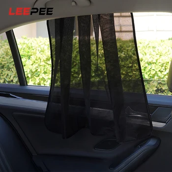 

LEEPEE 2Pcs Car Curtains Magnet Window Sun Shade For Front Back Side Window UV Protection Car Sun Shade Mesh Cover Car-styling