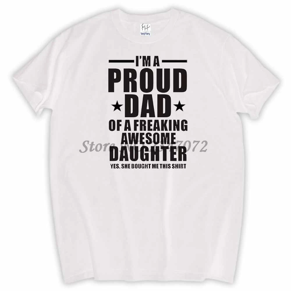 Новые летние Забавные футболки с надписью I'm A Proud Dad Of fucky Awesome в подарок для