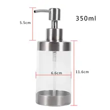 350 мл нержавеющая сталь насос бутылка для лосьона мыло дозатор жидкого мыла Портативный Серебряный