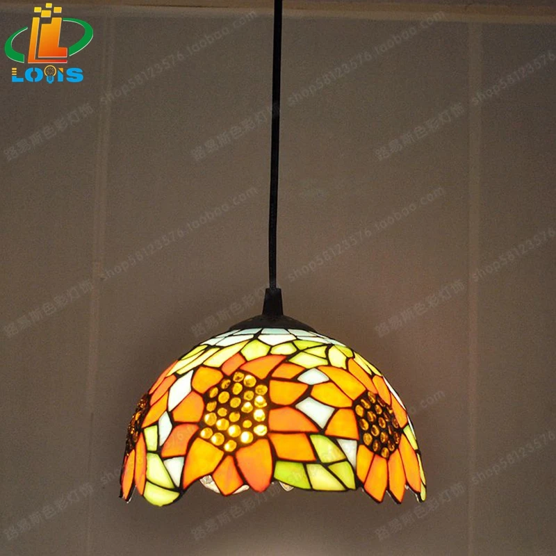 Американская 8 дюймовая люстра с подсолнухами глазурованная цепочка в стиле