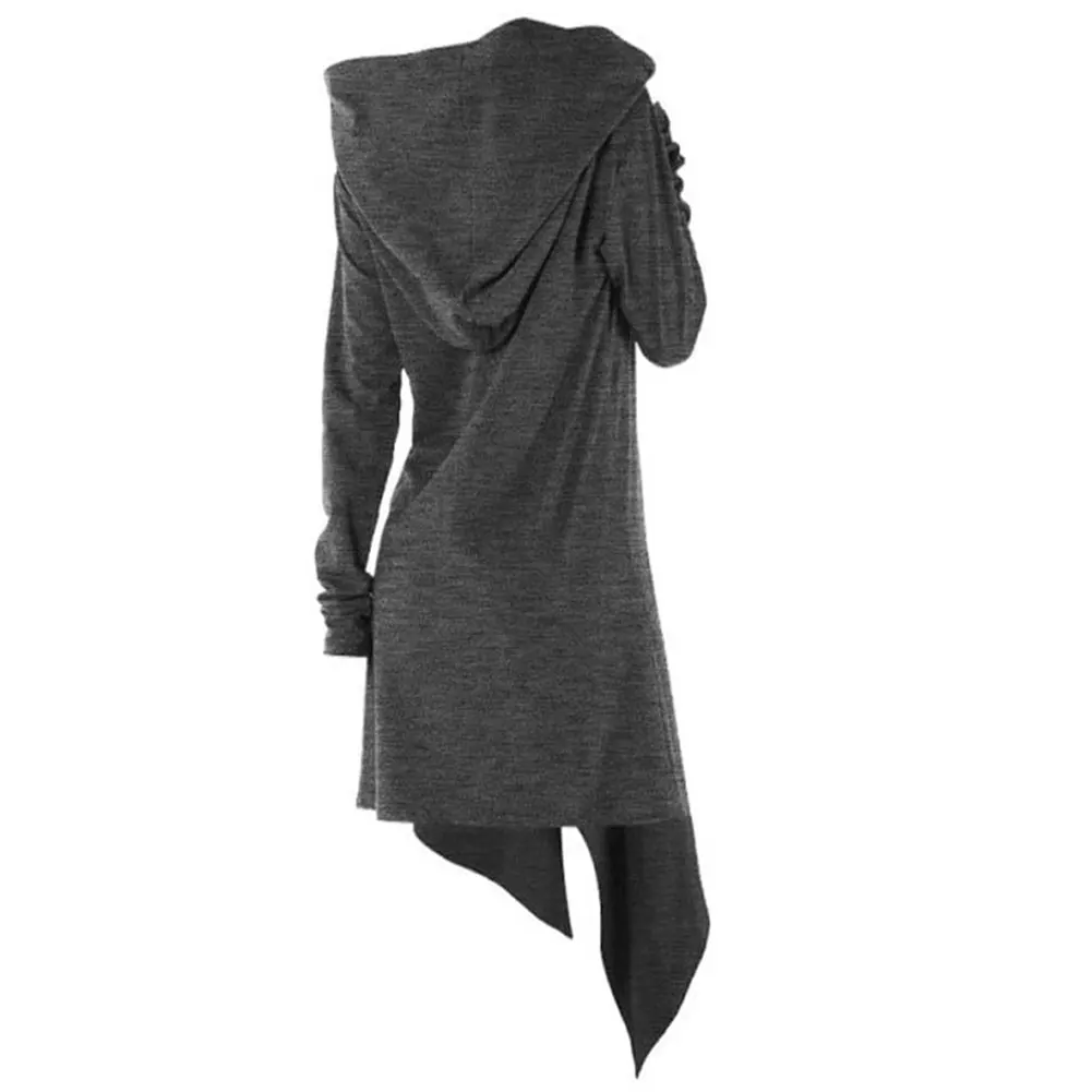 Новинка женские куртки с капюшоном женское однотонное пальто длинным рукавом и