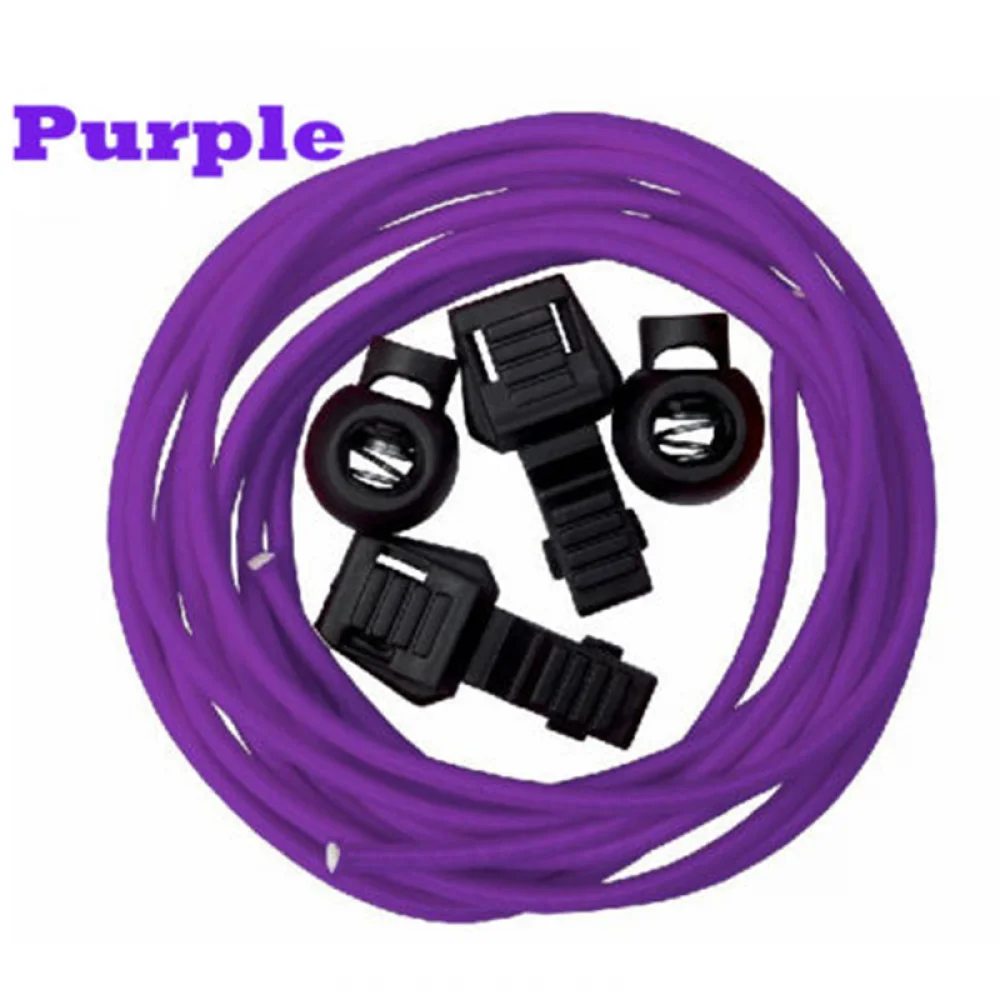 purple Новинка! 1 пара цветных эластичных спортивных шнурков, шнурки для триатлона, тренировочные шнурки для бега, бега, ленивых шнурков, Новое поступление - Цвет: purple