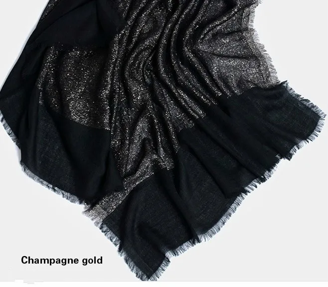 Champagne gold Bufanda Invierno Mujer шерстяной шарф дизайн шали и палантины для женщин Зимняя мода роскошный фуляр Femme пашмины пончо шарфы - Цвет: Champagne gold