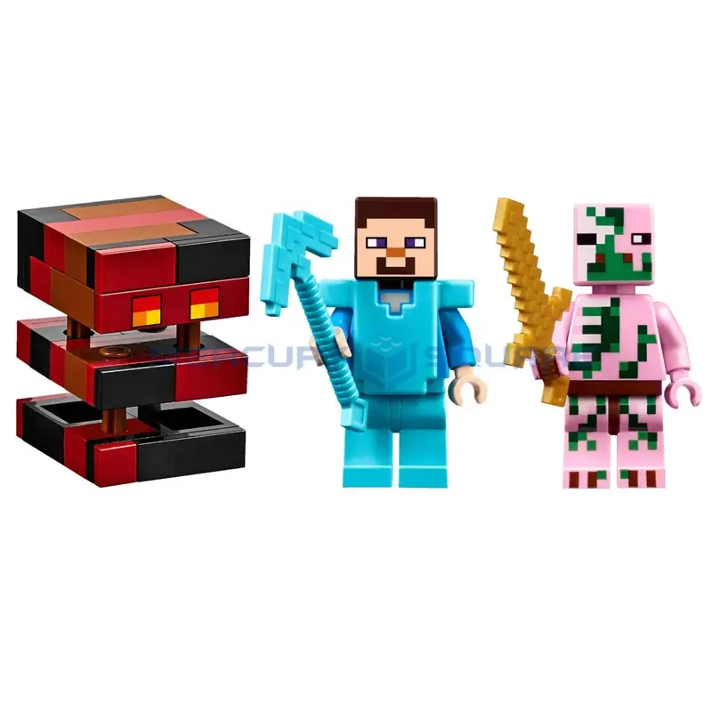 Nether Railway Building Blocks With Diamond Steve Action Figures Compatible My World Bricks Set Gifts Toys 21130 Nether Railway Building Blocks With Diamond Steve Action Figures Compatible My World Bricks Set Gifts Toys 21130