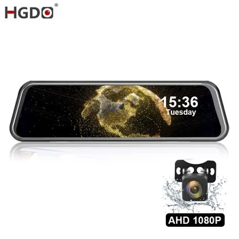

HGDO 10" Car Dvr Rear View Camera Mirror Dash Camera FHD 1080P Night Vision Dash Cam Auto Driving Recorder Dashcam with Mount