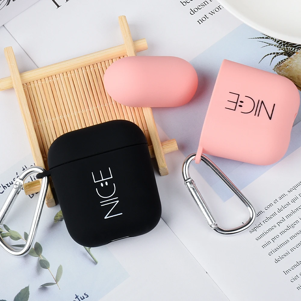 Чехол для наушников с милым смайликом для Airpods 1/2 силиконовый мультяшный чехол для Apple Air Pods с застежкой-липучкой, аксессуары