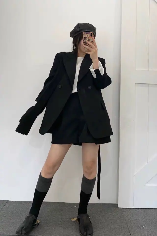 2019FW winner женский вязаный лоскутный Блейзер caot Женская Повседневная Верхняя одежда с ремнями 2 цвета ddxgz2 12,6