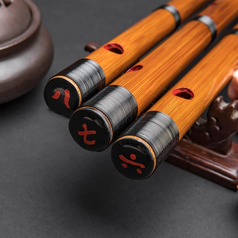 Bamboo Flute Flauto dolce Shakuhachi in Re con custodia morbida per principianti 5 fori(Bamboo colour