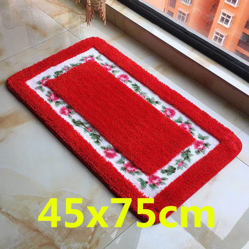 Red 45x75cm Прямоугольный напольный ковер большой прикроватный коврик для декора комнаты Противоскользящий напольный коврик для кухни Туалет ковер для ванной коврик в прихожую - Цвет: Red 45x75cm