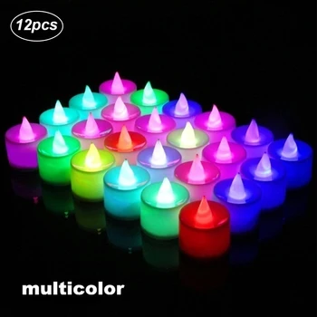 

12 Pcs LED Candle Warm White Lamp Battery Powered Led Flameless Candles Light Home Wedding Birthday Decoration Fairy Lights