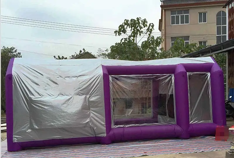 Дизайн Портативный надувная покрасочная Палатка используется надувная аэрозольная камера на продажу, Надувные Автомобили распыления окрашенный тент парковка - Цвет: Purple with Silver