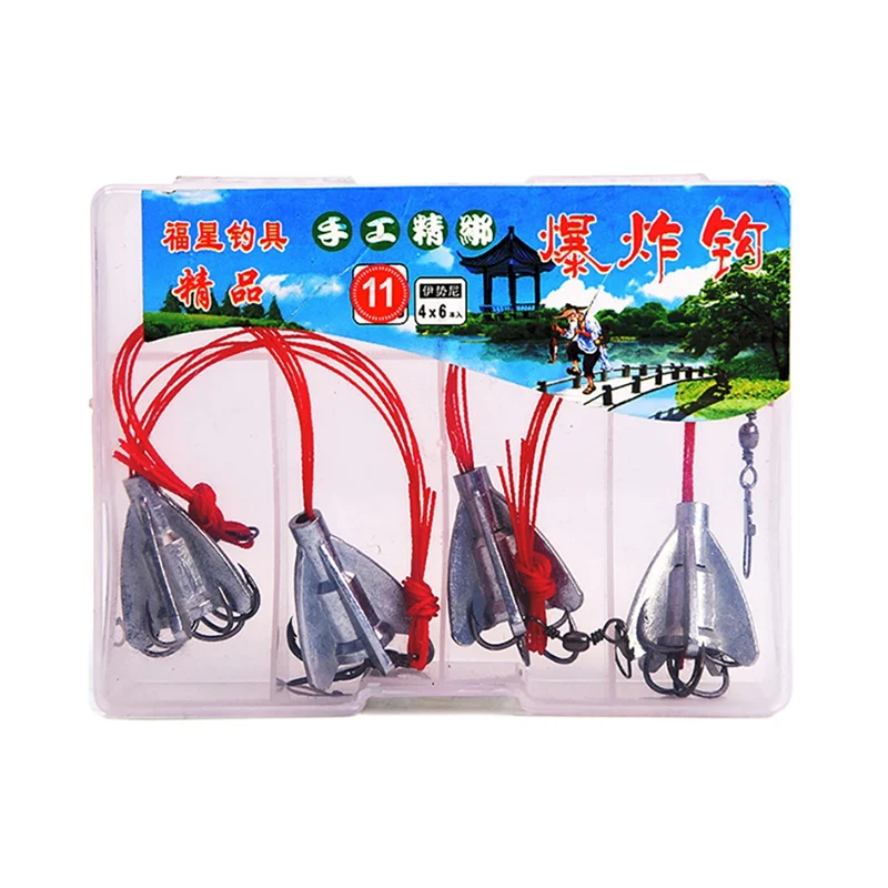 4pcs/set Fishing Explosion Hooks Corrosion Resistant Barbed Fishhooks Outdoor Accessories Fishing Tools
