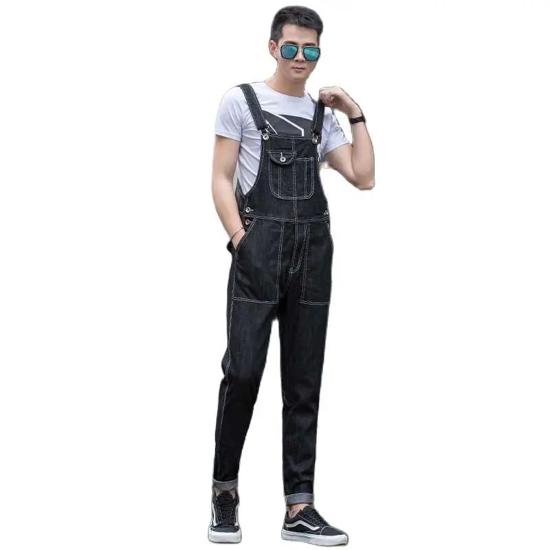 Plus Ukuran Overall Denim Pria Celana 