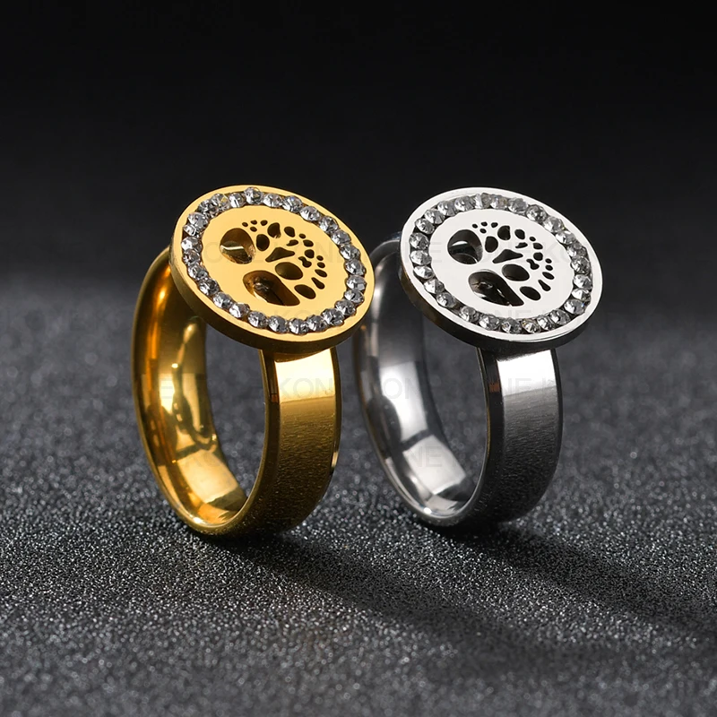 UZone полое Дерево жизни CZ каменные кольца никогда не выцветают из нержавеющей стали свадебное предобручальное кольцо для Женское Обручальное украшение Anneaux