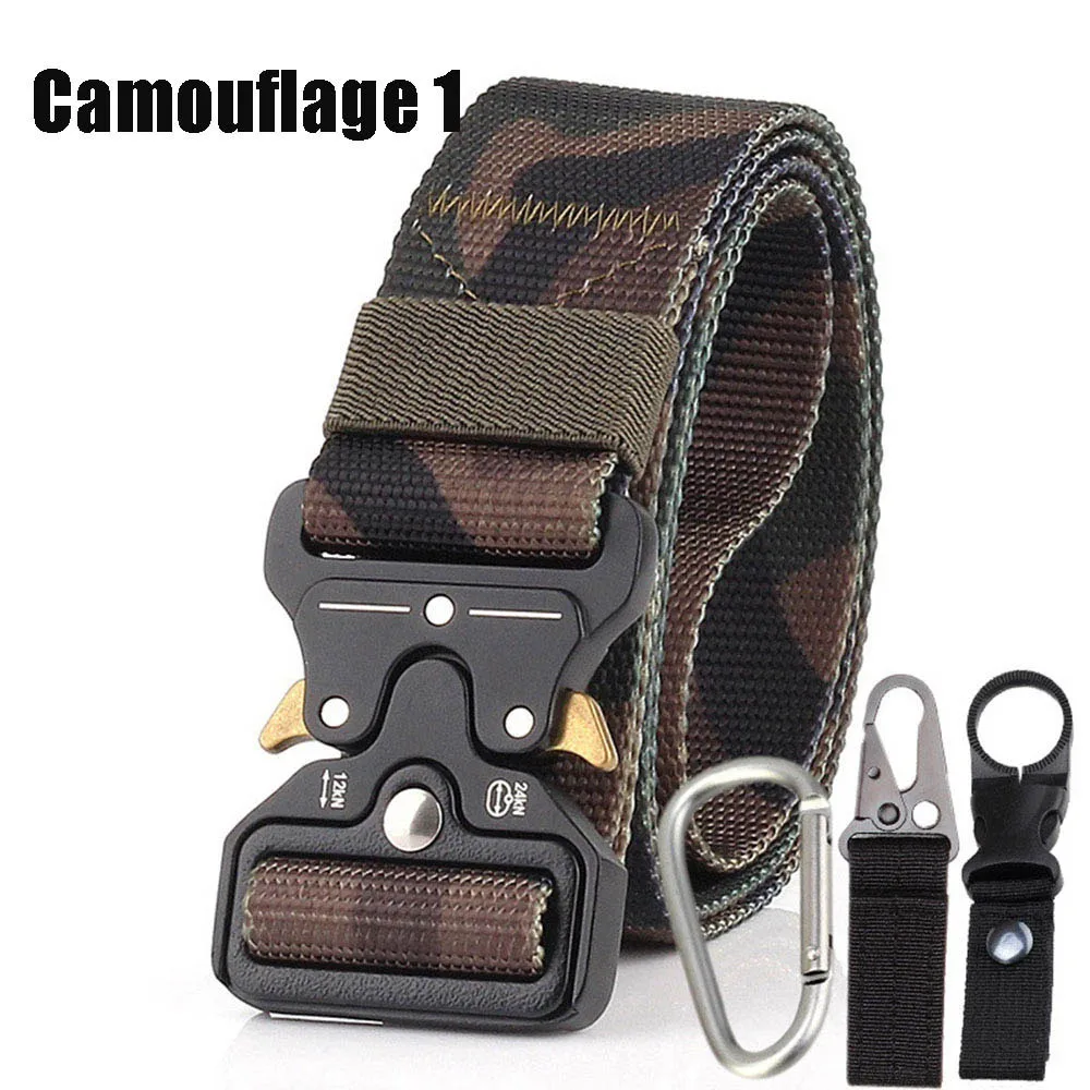 Camouflage 1 Военная техника армейский ремень мужские тактические дизайнерская холщовая ремни для джинсов эластичные повседневные брюки нейлоновый черный пояс длинный пояс - Цвет: Camouflage 1