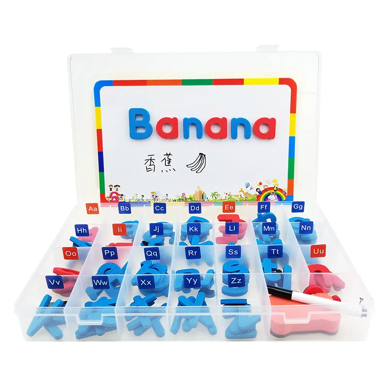 

Colored English Alphabet Learning Magnetic Stickers Kids English Spelling Early Teaching Aids Magnet Toys Toys for Children