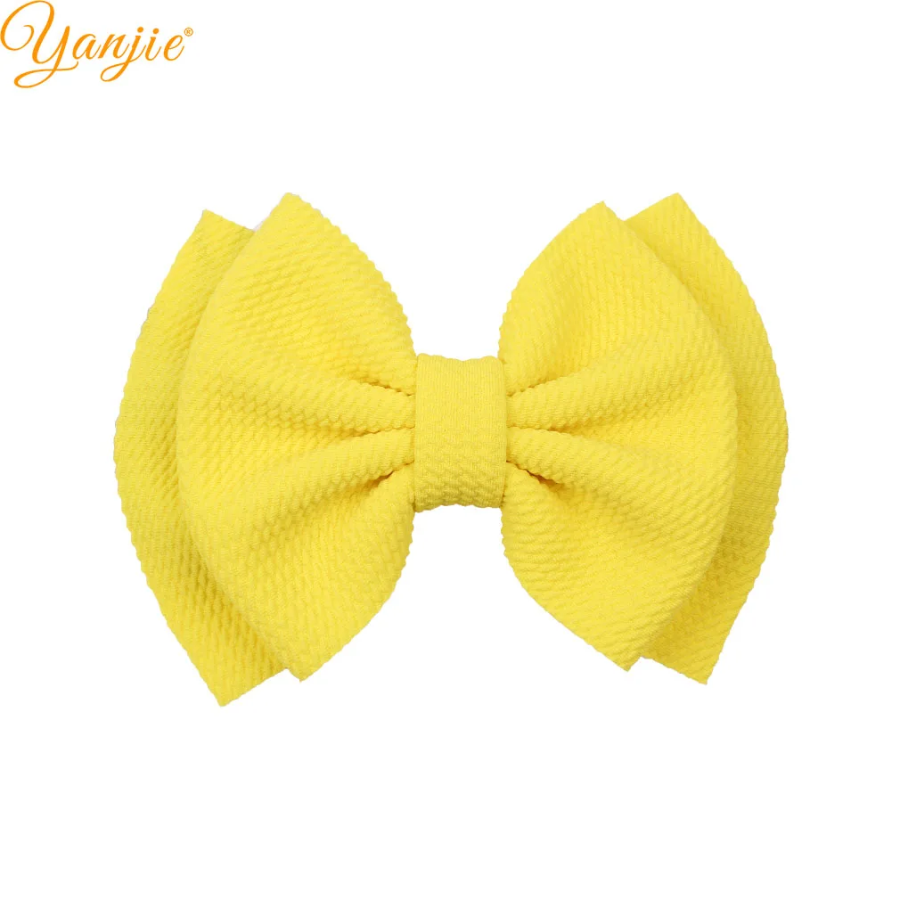 lemon 10 шт./лот, шикарные 6 дюймов, большие вафельные банты для волос для детей, повязка на голову, заколки для волос, заколки для волос "сделай сам", аксессуары для волос для женщин и девочек - Цвет: lemon