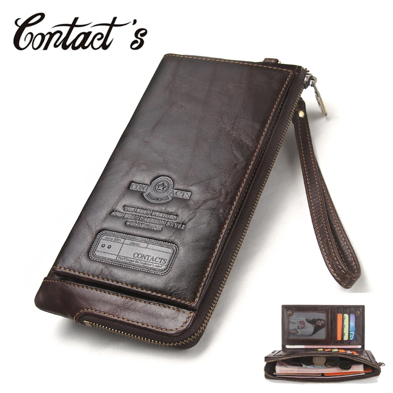 Men Wallet Clutch Genuine Leather Brand Rfid Wallet Male Organizer Clutch Bag