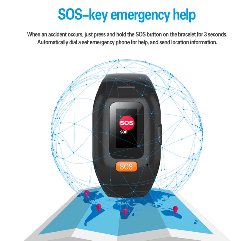 Gps голосовые напоминания SOS Смарт часы браслет GPS трекер большая кнопка sos дозвона