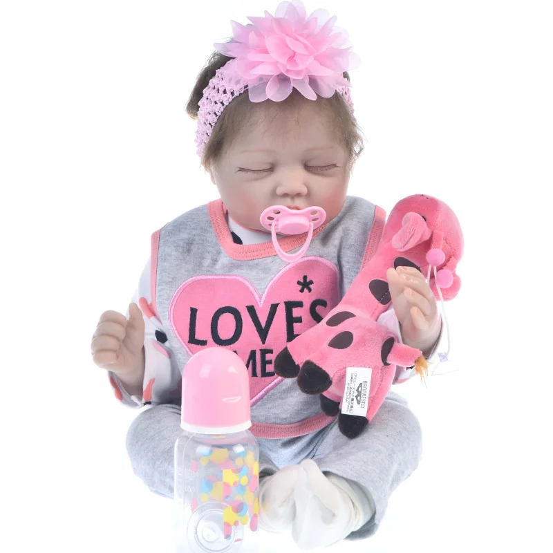 22 дюйма Reborn Baby Dolls 55 см силиконовая Мягкая Реалистичная Спящая девочка принцесса
