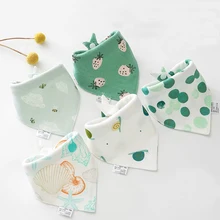 Baberos triangulares de doble algodón para bebé, Bandana, Babador, bata de alimentación, paño para eructar, toalla para Saliva