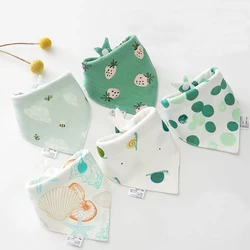 Baberos triangulares de doble algodón para bebé, Bandana, Babador, bata de alimentación, paño para eructar, toalla para Saliva
