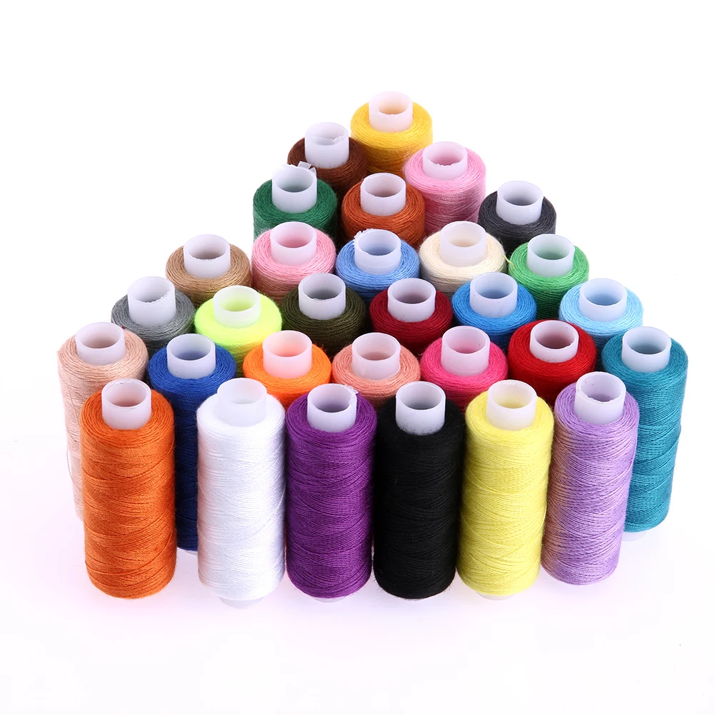 30Pcs 250 Yard Polyester Machine Embroidery Sewing Threads Hand Thread Craft Patch Steering-wheel Supplies |