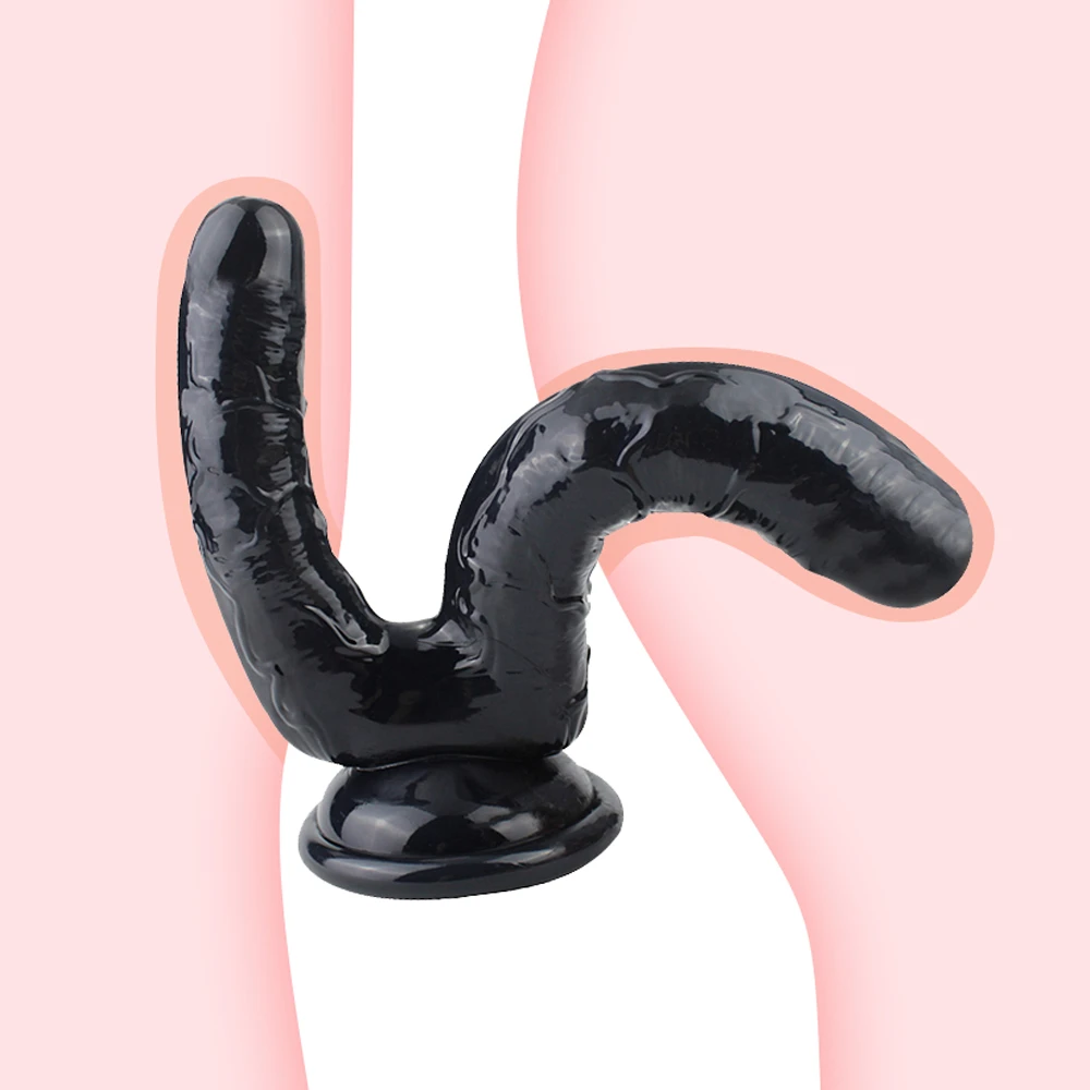 Realistic Double Ended Dildo Sex Toy For Woman Or Couples Dual Sided Headed Penetration Dong Device With Simulated Penile SuckerDildos