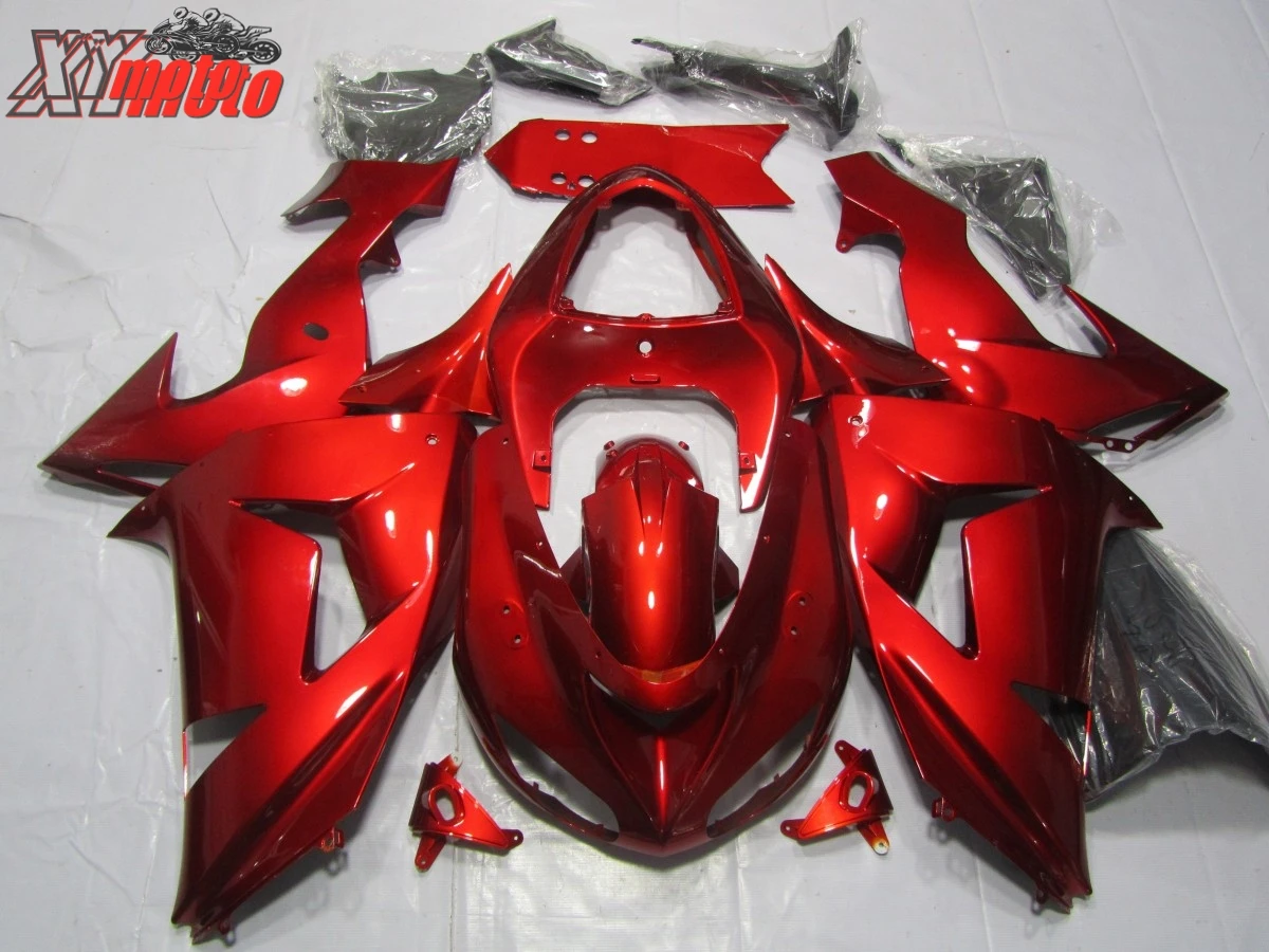 

Motorcycle ABS Fairing Kit For Kawasaki ZX10R 2006-2007 Injection molding Full Fairings ZX-10R 06-07 Gloss Red Bodyworks