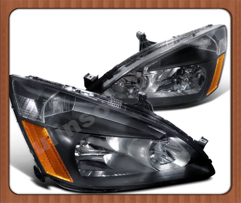 Sulinso 2 шт. для Hondas Accordey 2003-2007 ACD LX EX 2Dr 4Dr пара черных прозрачных фар