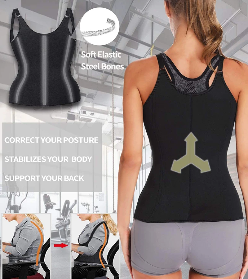 Neoprene Waist Trainer Corset Slimming Vest Sweat Sauna Suit Tank
