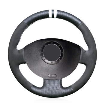 

Black PU Faux Leather Suede Car Steering Wheel Cover for Renault Megane 2 2002-2009 Kangoo (ZE) 2008- 2013 Scenic 2 2003-2010