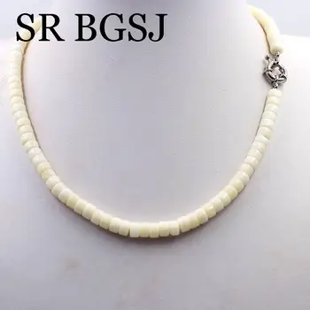 

Free Shipping 4x6mm Wholesale Rondelle Keshi White Sea Bamboo Natural Coral Beads Jewelry Necklace Strand 17.5"