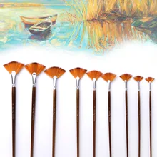 9 шт. для школы двухцветный набор краски кисточки для гуаши акварельные товары для рукоделия нейлоновые волосы портативный инструмент для рисования детский Веерообразный