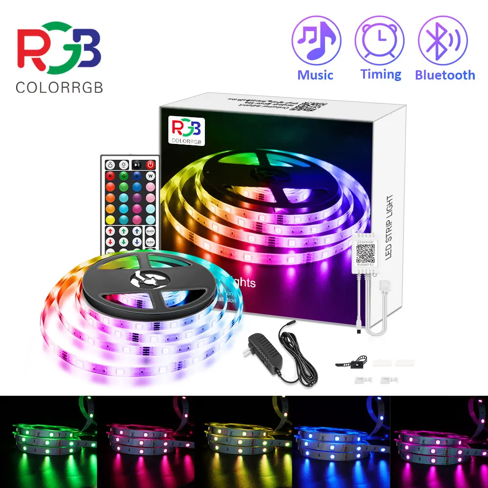 Светодиодная лента RGB 5050 15 м управление через приложение изменение цвета