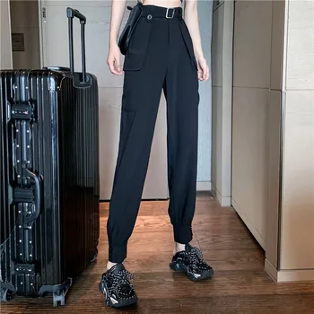

Luck A Wide Leg Cargo Pants Casual Woman Pants Straight High Waist Long Trousers Solid Korean Style Winter Pantalon Bottom