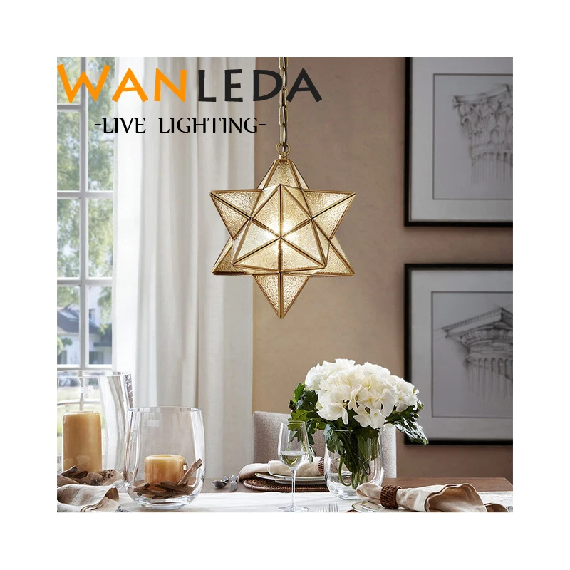 Лофт Декор звезда Медь подвесные светильники из фибролитов средей плотности