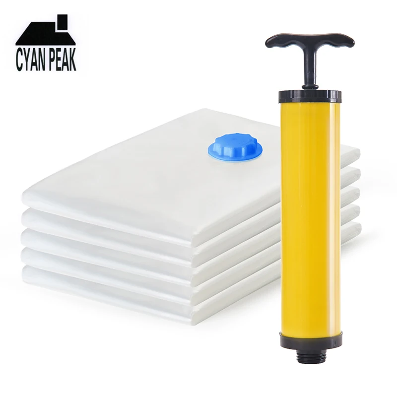

Home Vacuum Bag for Clothes Storage Bag with Valve Transparent Border Foldable Compressed Organizer Bag Space Saving Seal Packet
