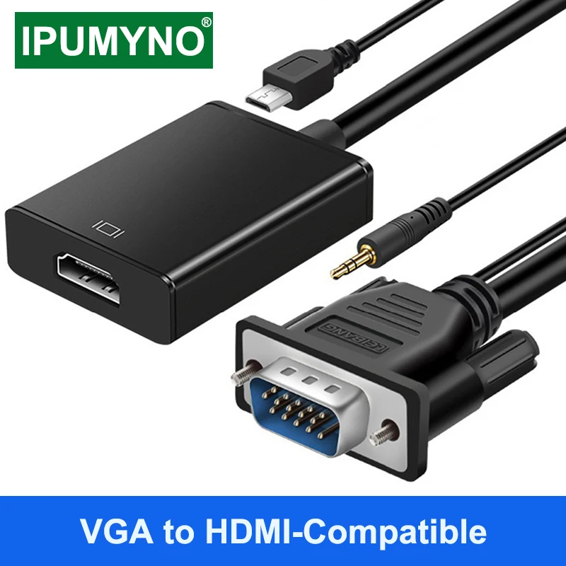 VGA к HDMI-совместимый динамик Aux аудио кабель ps4 tv box сплиттер конвертер Displayport