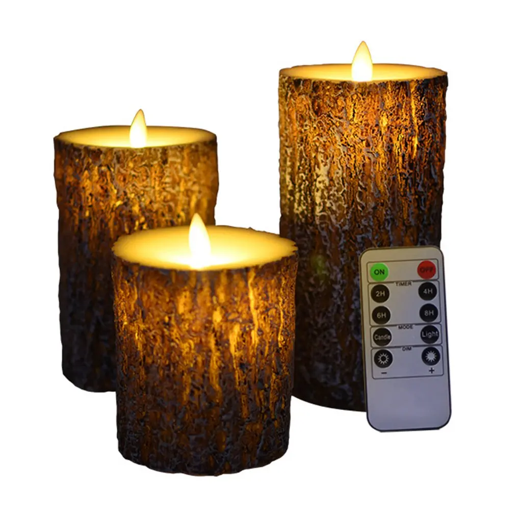 

ICOCO 3pcs LED Candle Lamp Multicolor Simulation Flameless Tea Light Wedding Home Birthday Party Decoration Cake Candles 10 Keys