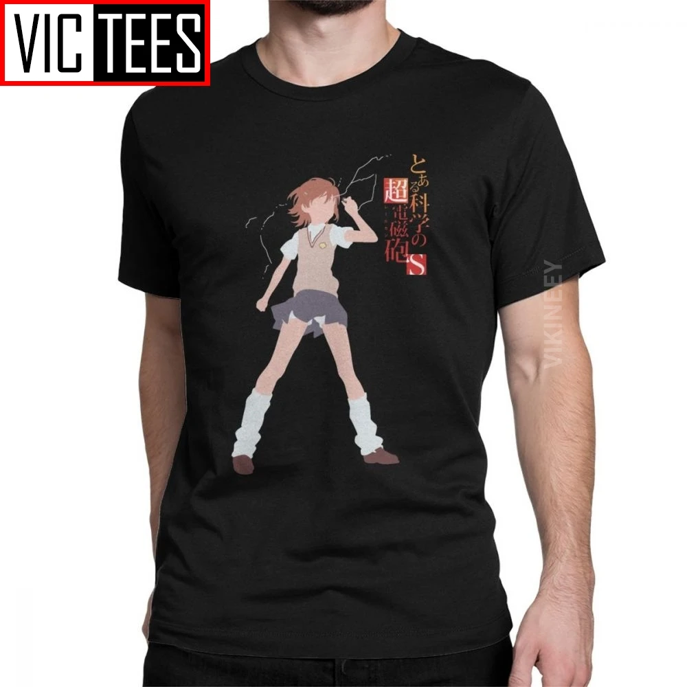 御坂美琴一定超電磁砲とある科学の超電磁砲tシャツ男性純粋な綿tシャツマンガ日本アニメ T Shirts Aliexpress