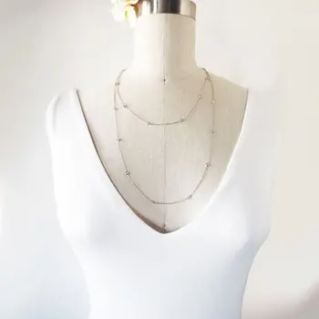 

45cm/85cm/102cm nice Simple Style Cubic Zirconia link 925 silver Necklaces Rose Gold Color Jewelry For Women Accessiories