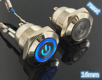 

5 Pcs Angel Eye hot Car Auto Metal LED Power Push Button Switch reset Type On-off 3v 5v 6v 12v 24v 48v 110 220v 16mm Waterproof