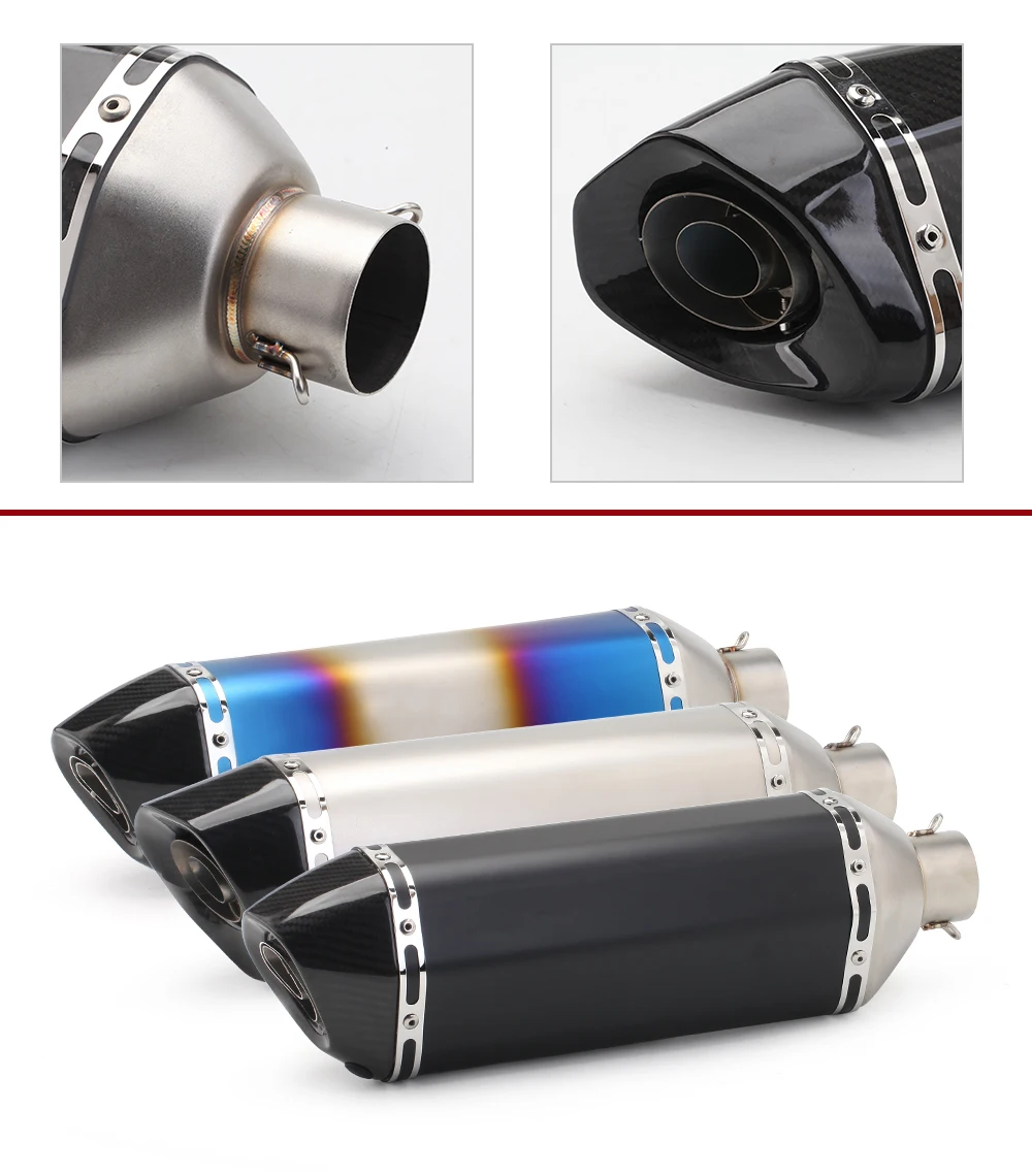 Motocicleta modificado Tubo de escape todo o Grande carbono hexagono 51 Linhas Порто adequado para CB400 z750 Z800