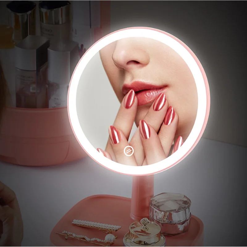 LED Makeup Mirror With Light Desktop Makeup Mirror Student Dormitory Desktop Storage Box Girl Makeup Beauty Mirror LED Makeup Mirror With Light Desktop Makeup Mirror Student Dormitory Desktop Storage Box Girl Makeup Beauty Mirror