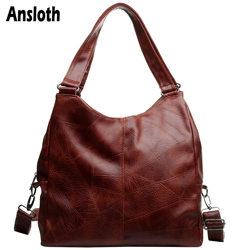 

Ansloth Vintage Women Bags Design Brand Soft PU Leather Soulder Bags High capacity Totes Bag Dumpling Bags Fashion Ladies HPS982